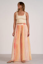 Elan Printed Wide Leg Pants – Red Multi-Pants-Elan-Deja Nu Boutique, Women's Fashion Boutique in Lampasas, Texas