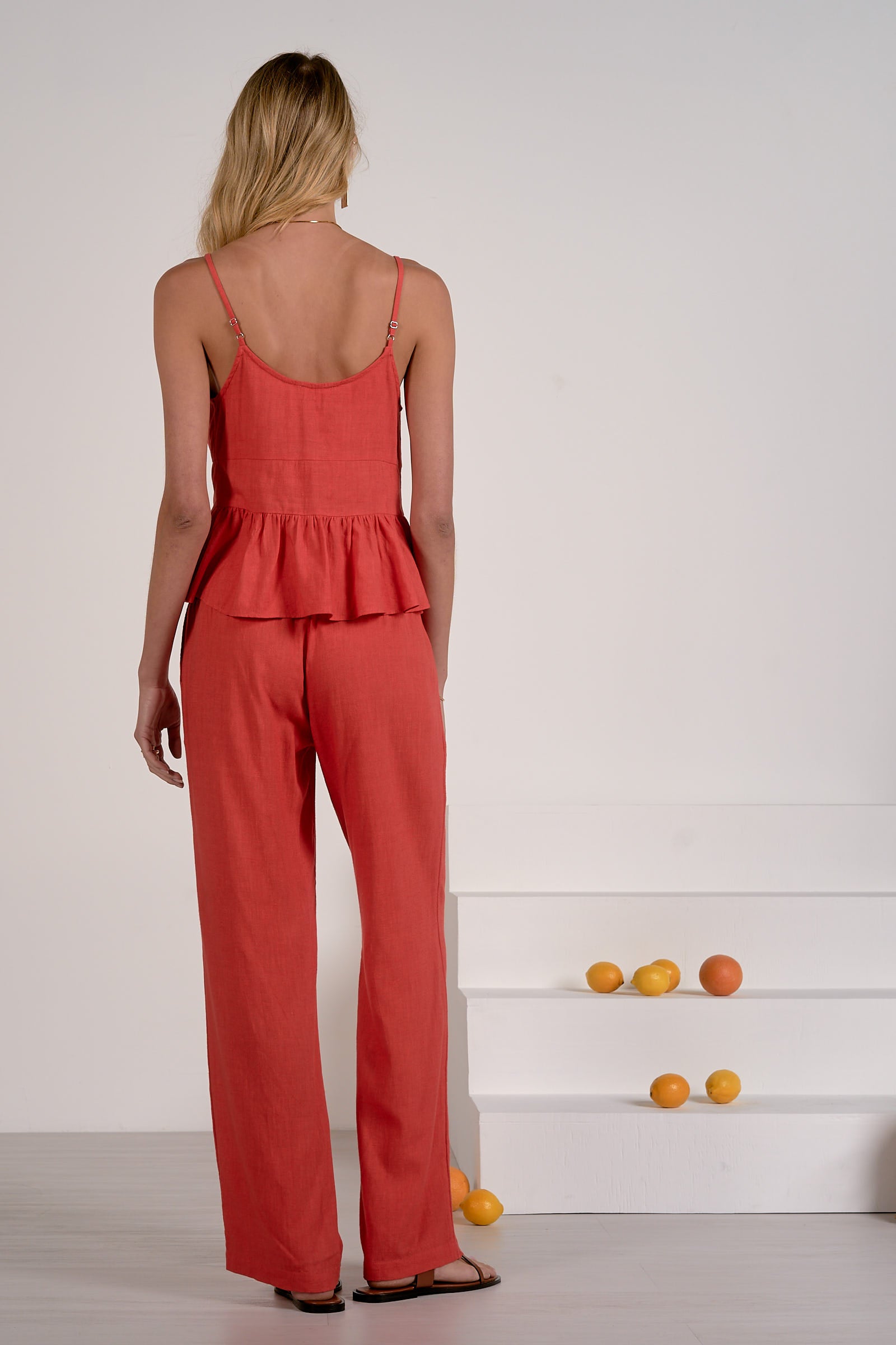 Elan Ruffle Front Cami Top – Red-Camis/Tanks-Elan-Deja Nu Boutique, Women's Fashion Boutique in Lampasas, Texas