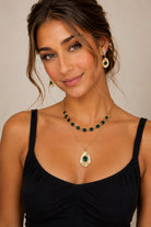 Emerald Elegance Gold Necklace & Earring Collection-Necklace Set-Deja Nu-Deja Nu Boutique, Women's Fashion Boutique in Lampasas, Texas