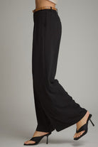 Entro Black Pleated Wide Leg Pants-trousers-Entro-Deja Nu Boutique, Women's Fashion Boutique in Lampasas, Texas