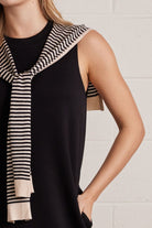 Entro Black Sweater Scarf Mini Dress-mini dress-Entro-Deja Nu Boutique, Women's Fashion Boutique in Lampasas, Texas