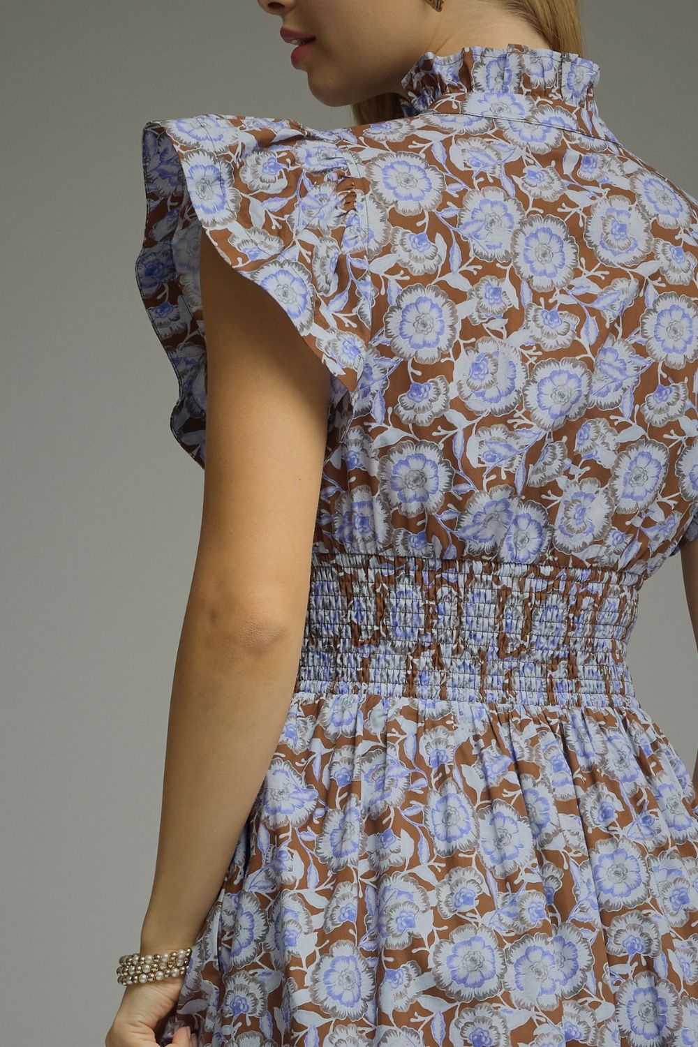 Entro Bluebell Bloom Floral Midi Dress-Midi Dresses-Entro-Deja Nu Boutique, Women's Fashion Boutique in Lampasas, Texas