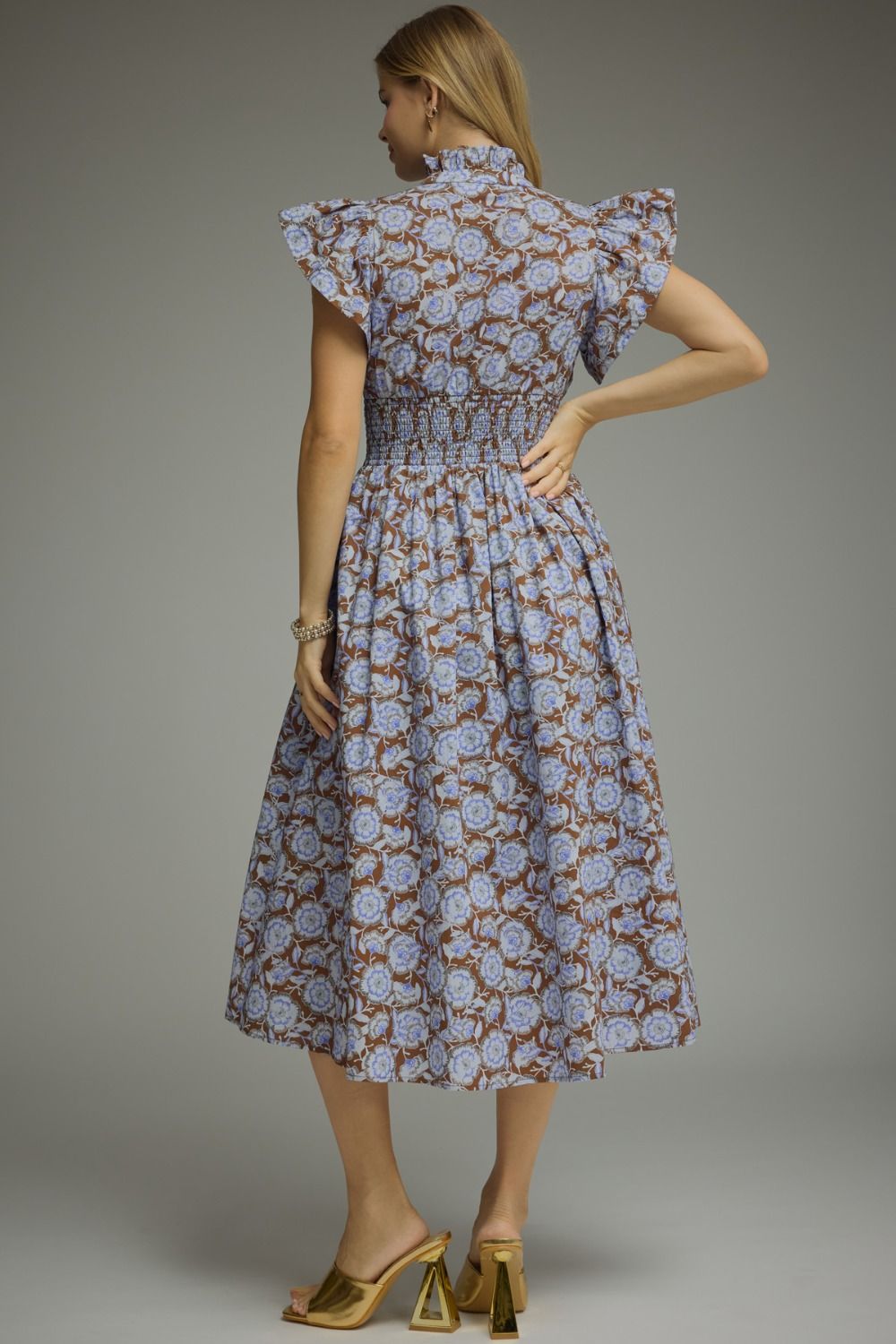Entro Bluebell Bloom Floral Midi Dress-Midi Dresses-Entro-Deja Nu Boutique, Women's Fashion Boutique in Lampasas, Texas