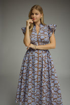 Entro Bluebell Bloom Floral Midi Dress-Midi Dresses-Entro-Deja Nu Boutique, Women's Fashion Boutique in Lampasas, Texas