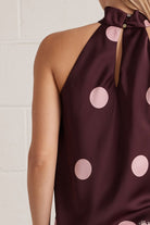 Entro Blush Dot Lace Halter Top-Lace Top-Entro-Deja Nu Boutique, Women's Fashion Boutique in Lampasas, Texas