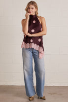 Entro Blush Dot Lace Halter Top-Lace Top-Entro-Deja Nu Boutique, Women's Fashion Boutique in Lampasas, Texas