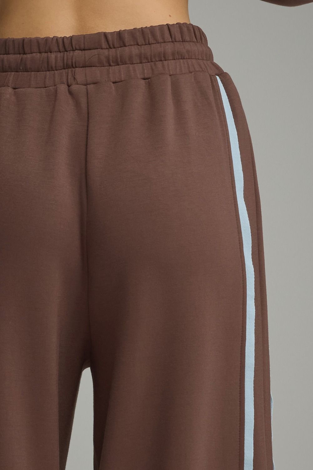 Entro Brown Contrast Stripe Wide Leg Pants-Athleisurewear-entro-Deja Nu Boutique, Women's Fashion Boutique in Lampasas, Texas