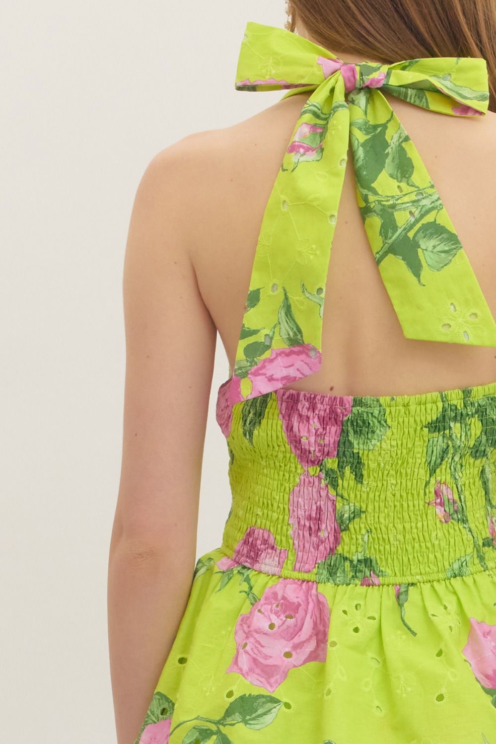 Entro Garden Party Chartreuse Floral Tiered Midi Dress-Midi Dresses-Entro-Deja Nu Boutique, Women's Fashion Boutique in Lampasas, Texas