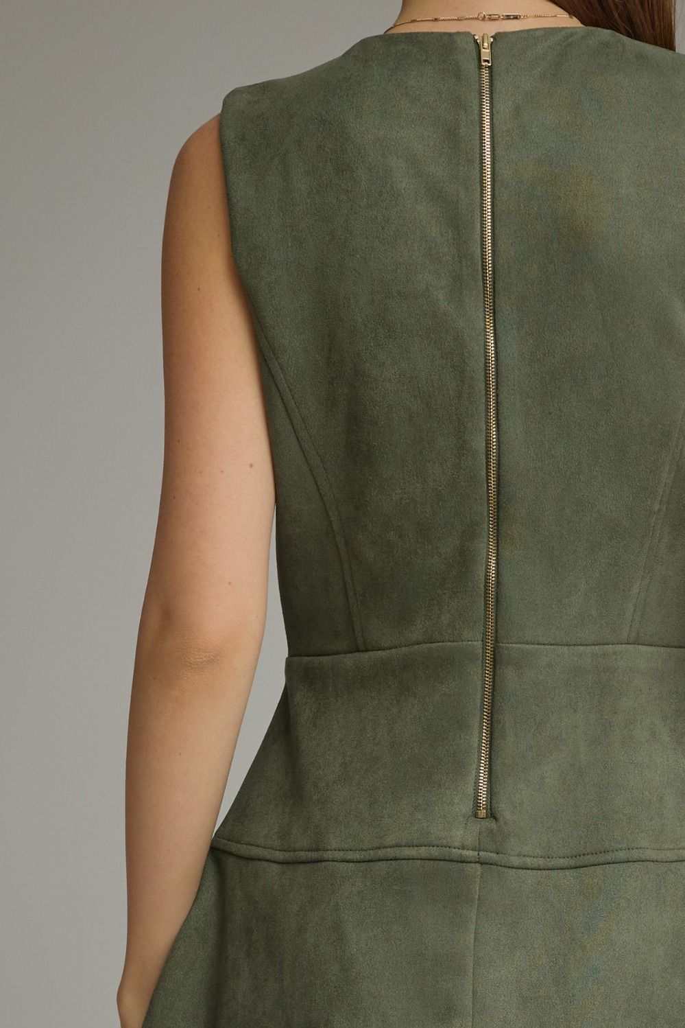 Entro Hunter Green Faux Suede Belted Mini Dress-mini dress-Entro-Deja Nu Boutique, Women's Fashion Boutique in Lampasas, Texas