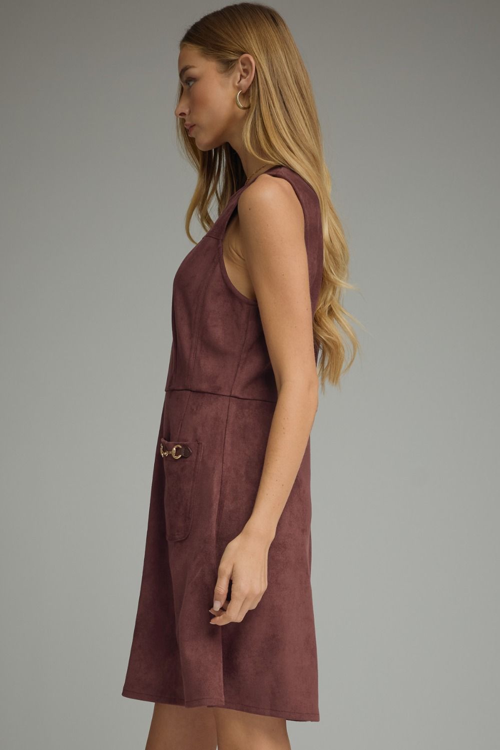 Entro Merlot Chain Accent Pocket Mini Dress-mini dress-entro-Deja Nu Boutique, Women's Fashion Boutique in Lampasas, Texas