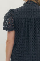 Entro Midnight Elegance Eyelet Midi Dress – Plus Size-Curvy/Plus Dresses-Entro-Deja Nu Boutique, Women's Fashion Boutique in Lampasas, Texas