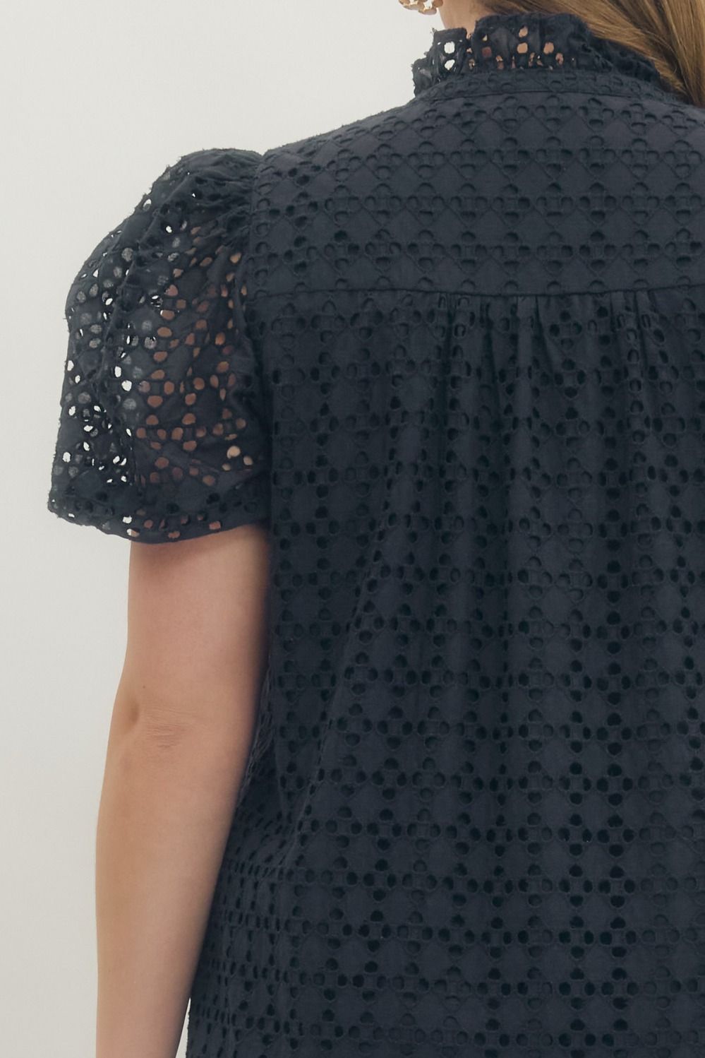 Entro Midnight Elegance Eyelet Midi Dress – Plus Size-Curvy/Plus Dresses-Entro-Deja Nu Boutique, Women's Fashion Boutique in Lampasas, Texas