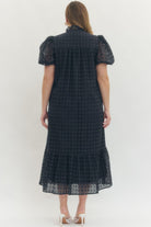 Entro Midnight Elegance Eyelet Midi Dress – Plus Size-Curvy/Plus Dresses-Entro-Deja Nu Boutique, Women's Fashion Boutique in Lampasas, Texas