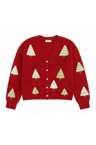 Entro Red Christmas Tree Cardigan-Cardigans & Kimonos-Entro-Deja Nu Boutique, Women's Fashion Boutique in Lampasas, Texas