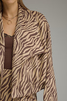 Entro Zebra Print Draped Open Front Jacket-Outerwear-entro-Deja Nu Boutique, Women's Fashion Boutique in Lampasas, Texas
