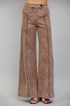 Fate Brown Washed Wide Leg Pants-Bottoms-Fate-Deja Nu Boutique, Women's Fashion Boutique in Lampasas, Texas