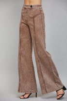 Fate Brown Washed Wide Leg Pants-Bottoms-Fate-Deja Nu Boutique, Women's Fashion Boutique in Lampasas, Texas