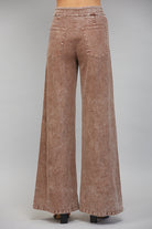 Fate Brown Washed Wide Leg Pants-Bottoms-Fate-Deja Nu Boutique, Women's Fashion Boutique in Lampasas, Texas