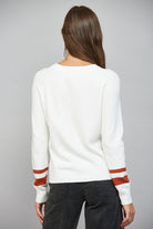 Fate Football Pattern Intarsia Knit Crewneck Sweater in Cream-Sweaters-Fate-Deja Nu Boutique, Women's Fashion Boutique in Lampasas, Texas