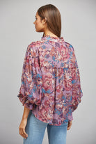 Fate Dusty Mauve Multi Floral Print Ruffle Neck Blouse-shirts-Fate-Deja Nu Boutique, Women's Fashion Boutique in Lampasas, Texas