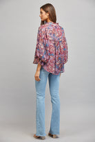 Fate Dusty Mauve Multi Floral Print Ruffle Neck Blouse-shirts-Fate-Deja Nu Boutique, Women's Fashion Boutique in Lampasas, Texas