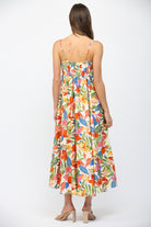 Fate Floral Spaghetti Strap Midi Dress Front Bow Tie White Multi-Midi Dresses-Fate-Deja Nu Boutique, Women's Fashion Boutique in Lampasas, Texas