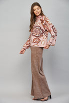 Fate Bold Floral & Paisley Pattern Funnel Neckline Sweater in Mauve Multi-Sweaters-Fate-Deja Nu Boutique, Women's Fashion Boutique in Lampasas, Texas
