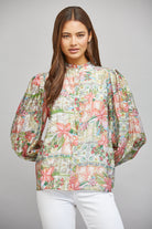 Fate Patchwork Floral Print Ruffled Collar Button Down Blouse-Tops-Fate-Deja Nu Boutique, Women's Fashion Boutique in Lampasas, Texas