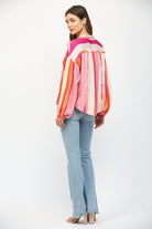 Fate Pink Multi Boxy Button-Down Shirt-shirts-Fate-Deja Nu Boutique, Women's Fashion Boutique in Lampasas, Texas