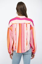 Fate Pink Multi Boxy Button-Down Shirt-shirts-Fate-Deja Nu Boutique, Women's Fashion Boutique in Lampasas, Texas
