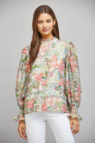 Fate Patchwork Floral Print Ruffled Collar Button Down Blouse-Tops-Fate-Deja Nu Boutique, Women's Fashion Boutique in Lampasas, Texas