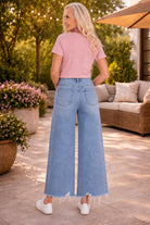 Vervet by Flying Monkey Idyllic High Rise Side Panel Crop Wide Leg Jeans-Jeans-Vervet by Flying Monkey-Deja Nu Boutique, Women's Fashion Boutique in Lampasas, Texas