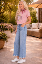 Vervet by Flying Monkey Idyllic High Rise Side Panel Crop Wide Leg Jeans-Jeans-Vervet by Flying Monkey-Deja Nu Boutique, Women's Fashion Boutique in Lampasas, Texas