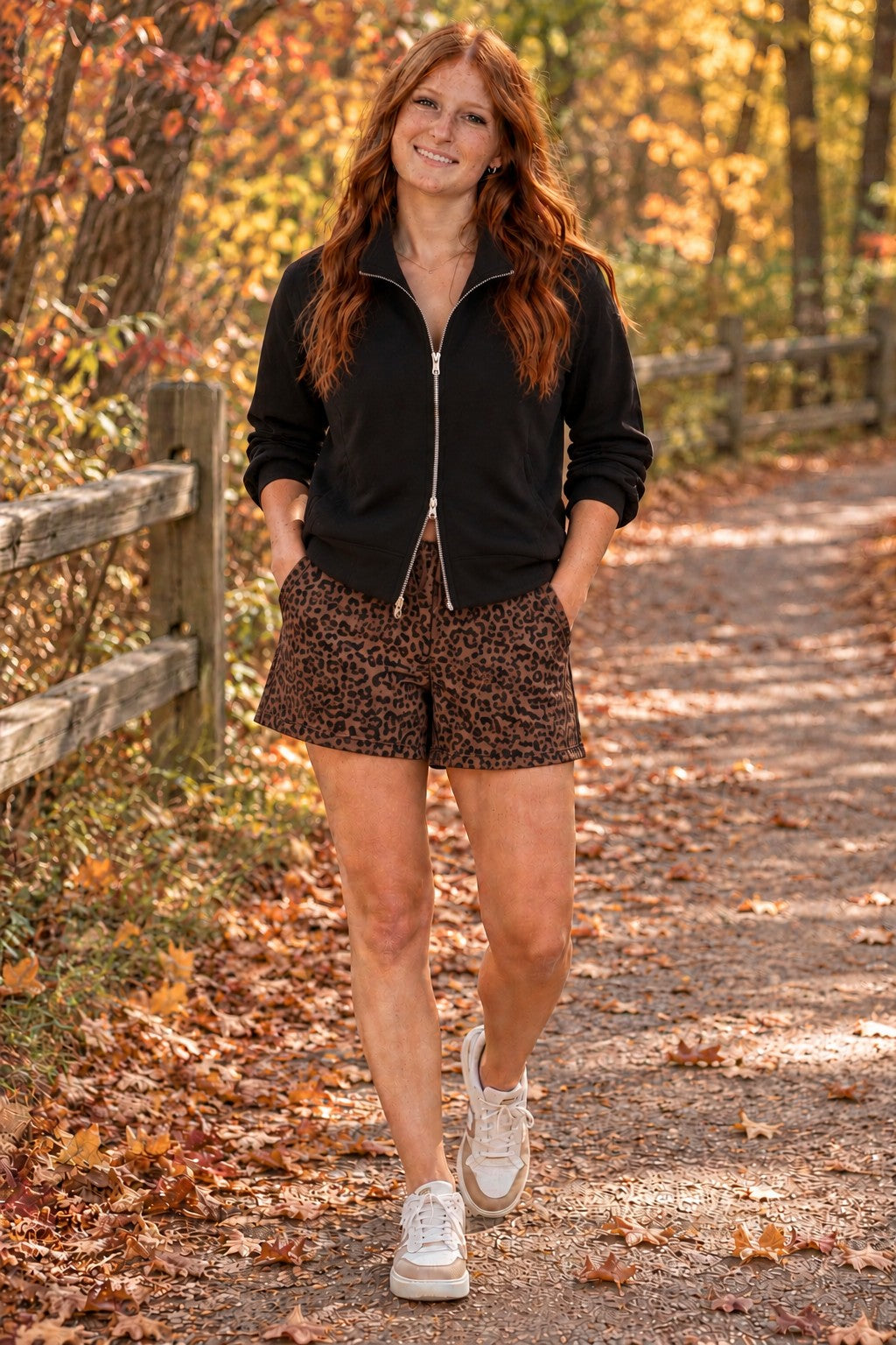 Gabrielle by Molly Bracken Colette Leopard Print Shorts-Athleisurewear-Gabrielle-Deja Nu Boutique, Women's Fashion Boutique in Lampasas, Texas