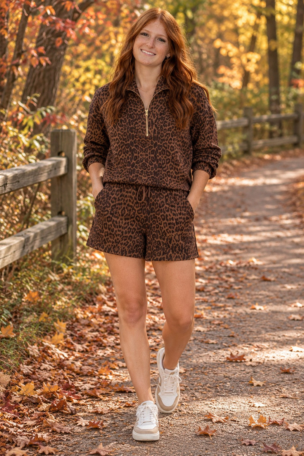 Gabrielle by Molly Bracken Colette Leopard Print Shorts-Athleisurewear-Gabrielle-Deja Nu Boutique, Women's Fashion Boutique in Lampasas, Texas