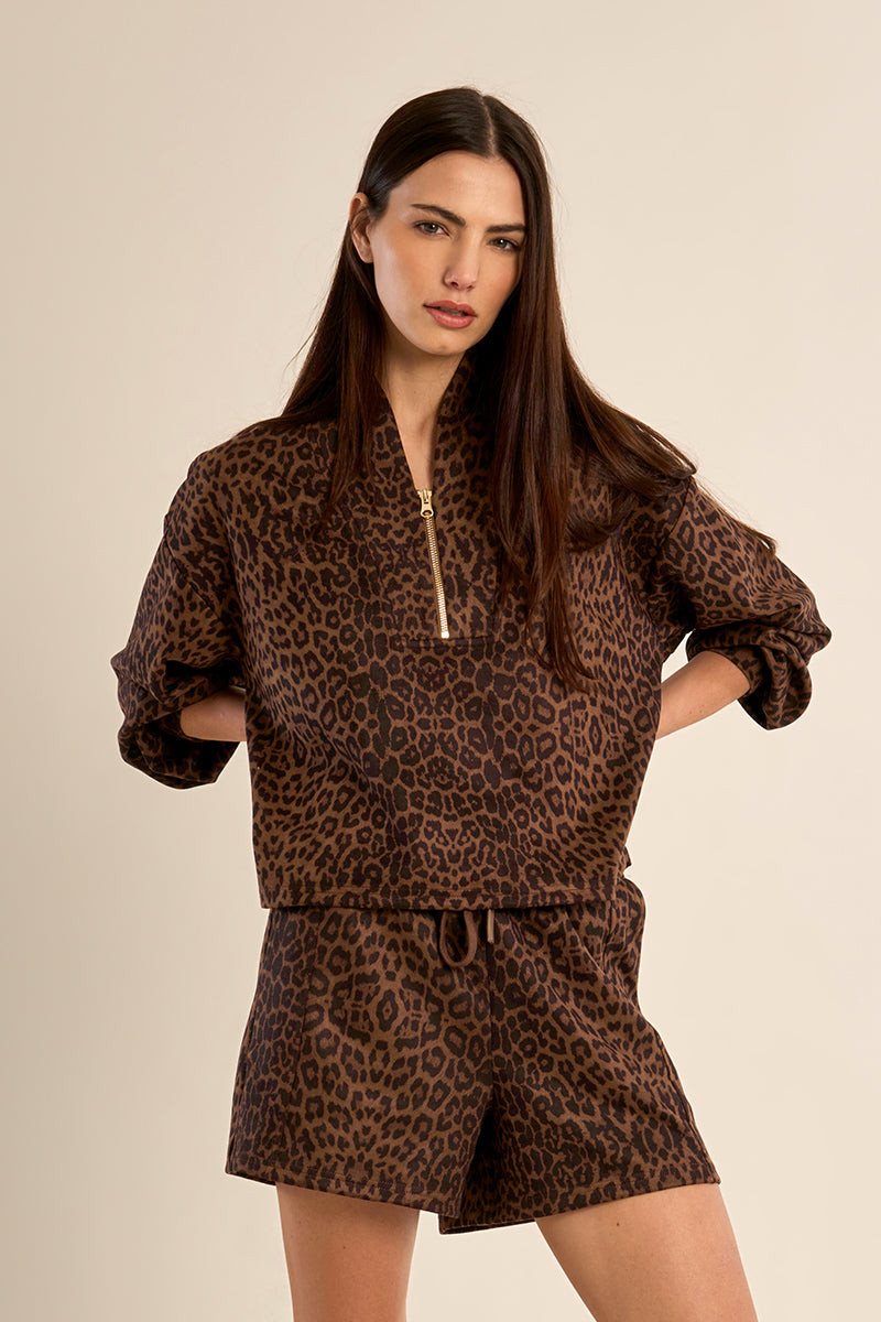 Gabrielle by Molly Bracken Colette Leopard Print Shorts-Athleisurewear-Gabrielle-Deja Nu Boutique, Women's Fashion Boutique in Lampasas, Texas