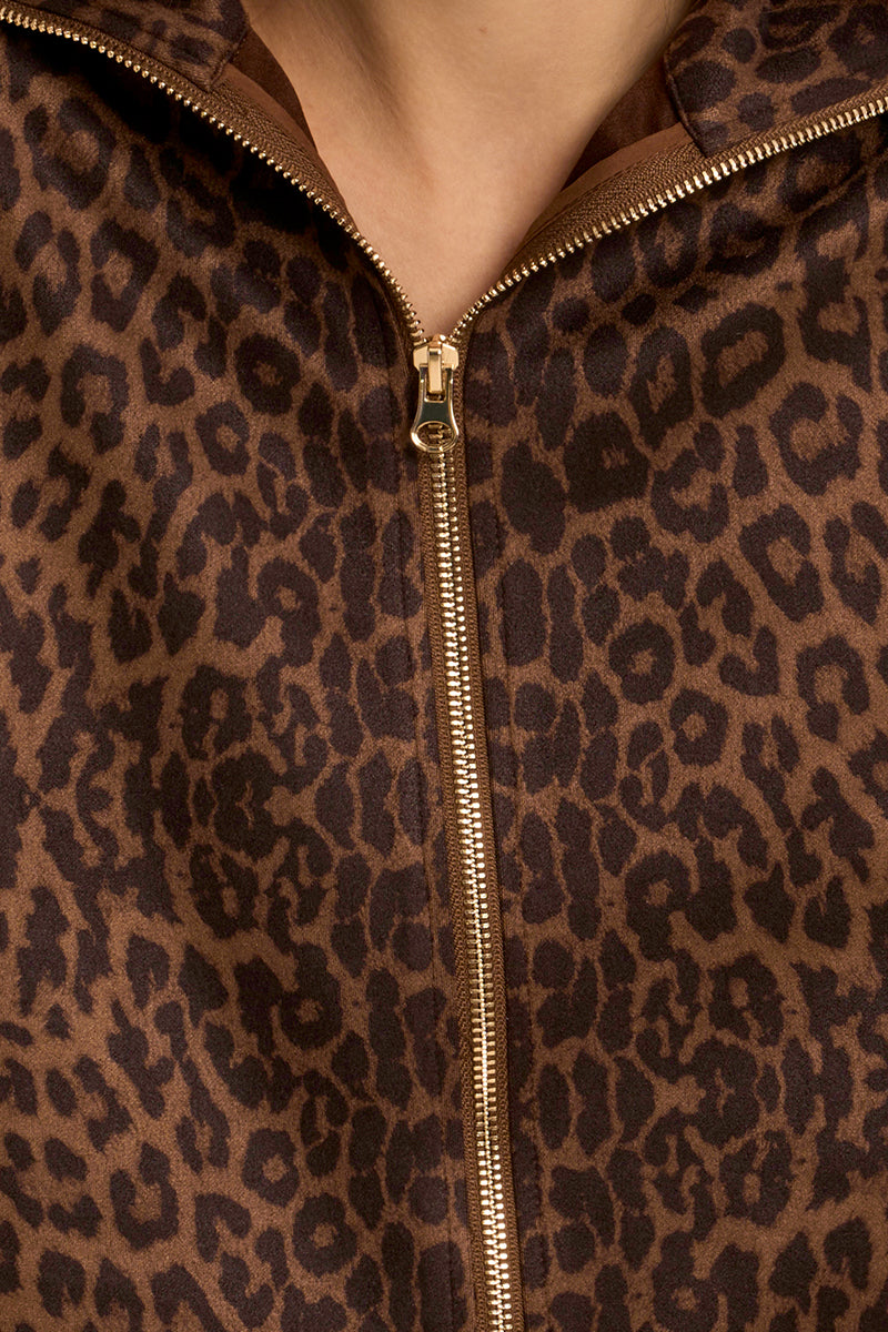 Gabrielle by Molly Bracken Dora Leopard Print Zip Front Jacket-Jackets-Gabrielle-Deja Nu Boutique, Women's Fashion Boutique in Lampasas, Texas