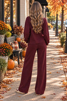 Gabrielle by Molly Bracken Edie Half Zip Sweatshirt in Dark Red-sweatshirt-Gabrielle-Deja Nu Boutique, Women's Fashion Boutique in Lampasas, Texas
