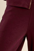 Gabrielle by Molly Bracken Monalisa Wide Leg Pants in Dark Red-Athleisurewear-Gabrielle-Deja Nu Boutique, Women's Fashion Boutique in Lampasas, Texas