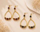 Gemstone Teardrop Statement Earrings-Earrings-Deja Nu-Deja Nu Boutique, Women's Fashion Boutique in Lampasas, Texas