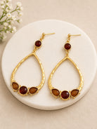 Gemstone Teardrop Statement Earrings-Earrings-Deja Nu-Deja Nu Boutique, Women's Fashion Boutique in Lampasas, Texas