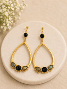 Gemstone Teardrop Statement Earrings-Earrings-Deja Nu-Deja Nu Boutique, Women's Fashion Boutique in Lampasas, Texas