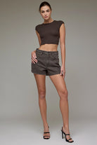 Hidden Cheetah Print High Rise Dad Shorts – Brown-Shorts-Hidden-Deja Nu Boutique, Women's Fashion Boutique in Lampasas, Texas