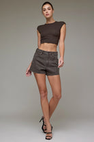 Hidden Cheetah Print High Rise Dad Shorts – Brown-Shorts-Hidden-Deja Nu Boutique, Women's Fashion Boutique in Lampasas, Texas
