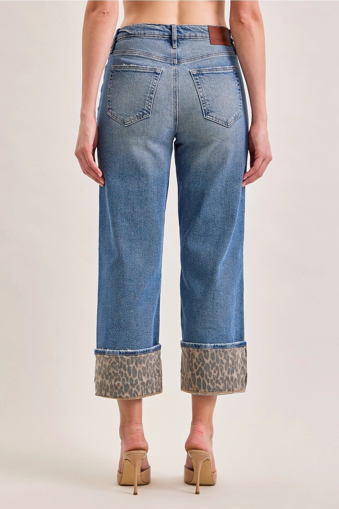 Hidden Logan High Rise Dad Jeans with Cheetah Cuff-Jeans-Hidden-Deja Nu Boutique, Women's Fashion Boutique in Lampasas, Texas