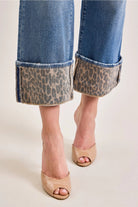 Hidden Logan High Rise Dad Jeans with Cheetah Cuff-Jeans-Hidden-Deja Nu Boutique, Women's Fashion Boutique in Lampasas, Texas