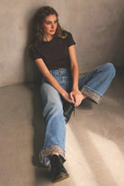 Hidden Logan High Rise Dad Jeans with Cheetah Cuff-Jeans-Hidden-Deja Nu Boutique, Women's Fashion Boutique in Lampasas, Texas