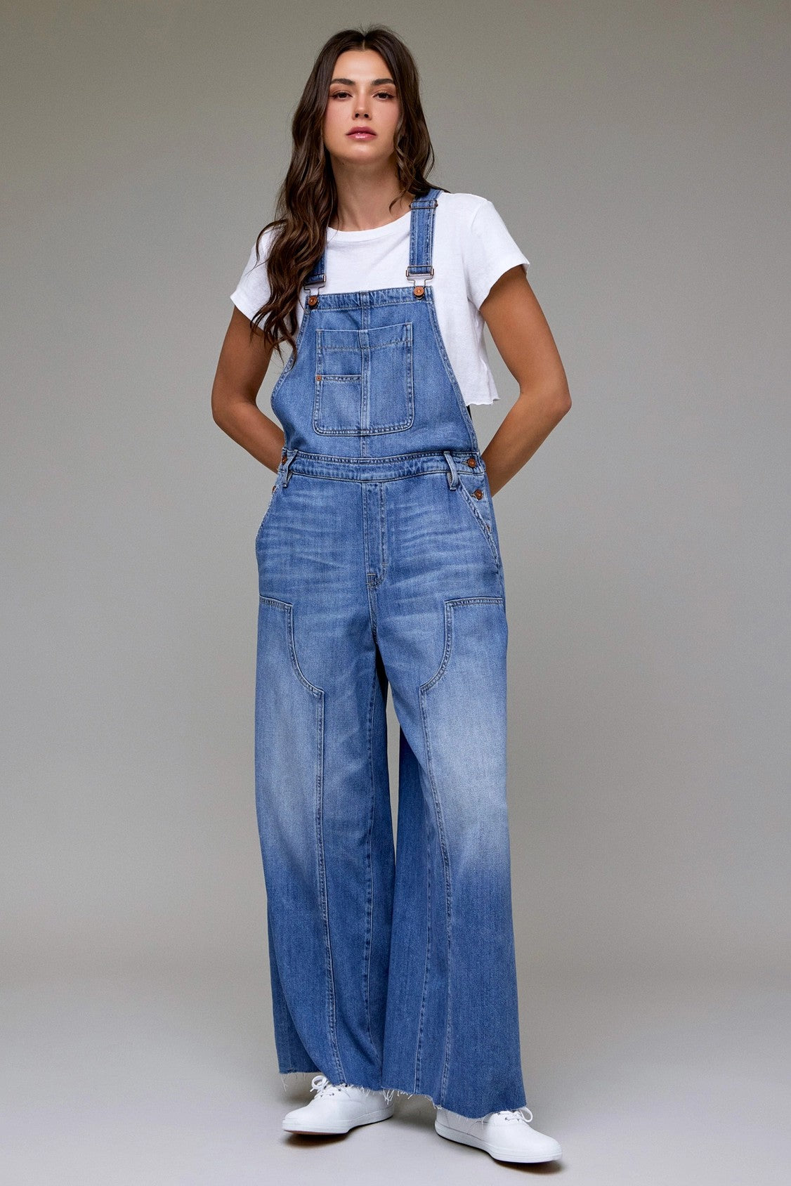 Hidden Dylan Medium Wash Super Soft Western Overall-overalls-Hidden-Deja Nu Boutique, Women's Fashion Boutique in Lampasas, Texas