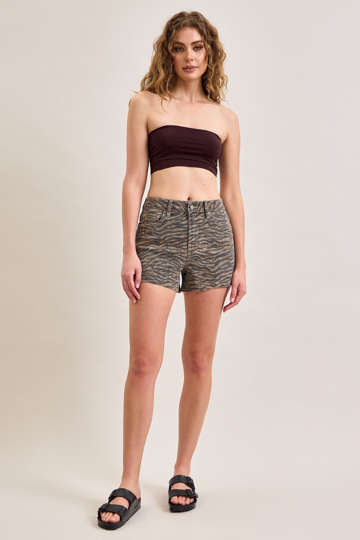 Hidden Tiger Print High Rise Shorts-Shorts-hidden-Deja Nu Boutique, Women's Fashion Boutique in Lampasas, Texas