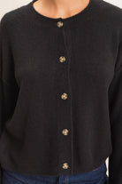 Hyfve Double Zero Crew Neck Loose Fit Cardigan in Black or Cream-Cardigans & Kimonos-Hyfve Double Zero-Deja Nu Boutique, Women's Fashion Boutique in Lampasas, Texas
